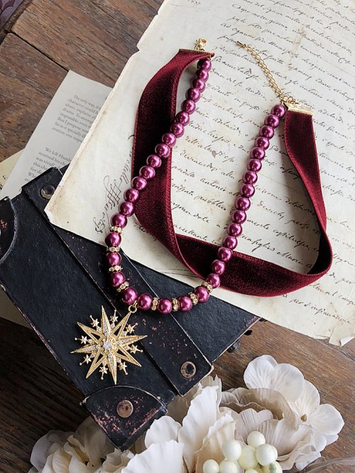 【Estrellas】エストレージャス ブライトスターチョーカー ワイン 2サイズ展開