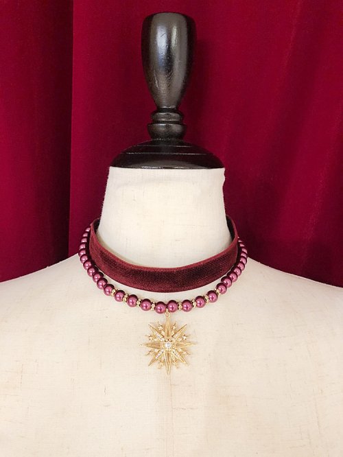 【Estrellas】エストレージャス ブライトスターチョーカー ワイン 2サイズ展開