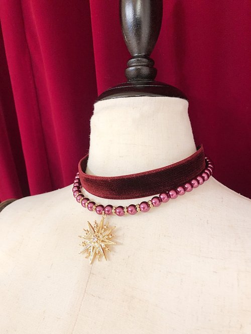 【Estrellas】エストレージャス ブライトスターチョーカー ワイン 2サイズ展開