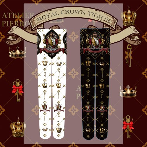 【ATELIER PIERROT】アトリエピエロ Royal Crown タイツ White/Black