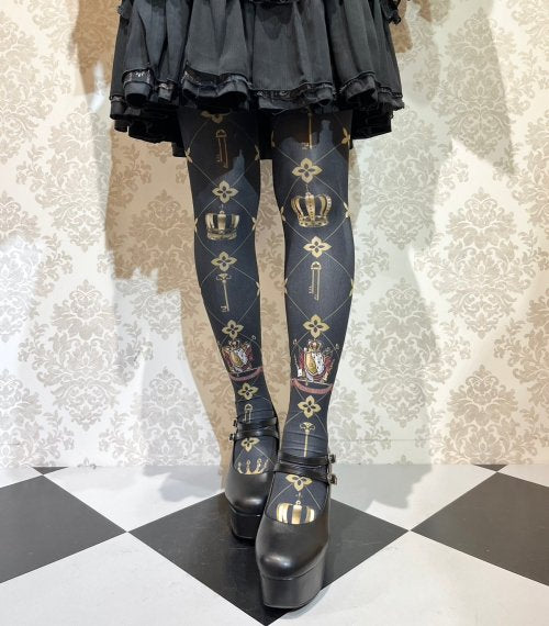 【ATELIER PIERROT】アトリエピエロ Royal Crown タイツ White/Black