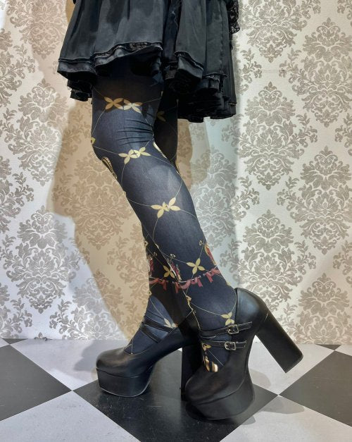 【ATELIER PIERROT】アトリエピエロ Royal Crown タイツ White/Black