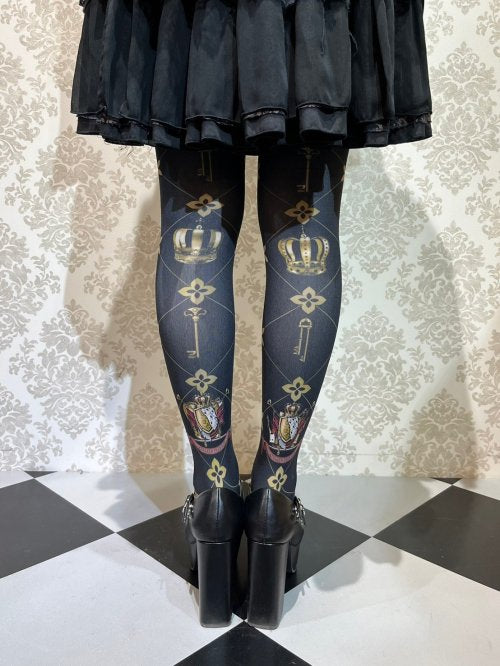 【ATELIER PIERROT】アトリエピエロ Royal Crown タイツ White/Black