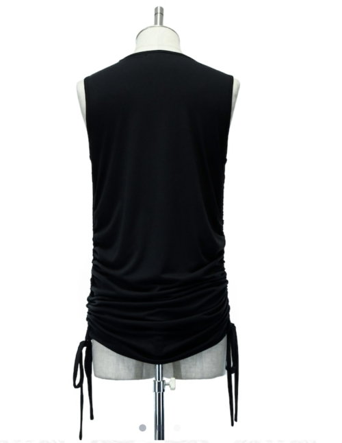 【MiDiom】ミディオム Shirring Tank Top Black