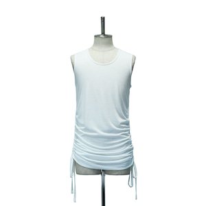 【MiDiom】ミディオム Shirring Tank Top White