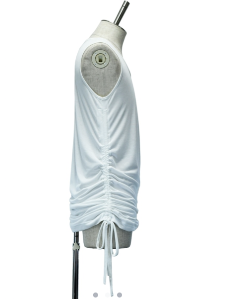 【MiDiom】ミディオム Shirring Tank Top White