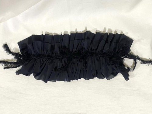 【MARBLE】マーブル フリンジリボンフリルヘッドドレス 紺