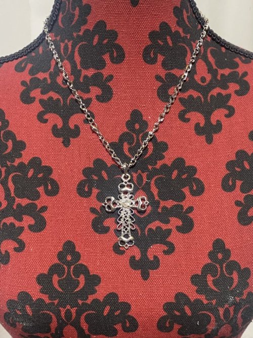 【MARBLE】マーブル シルバー十字架アンティークネックレス