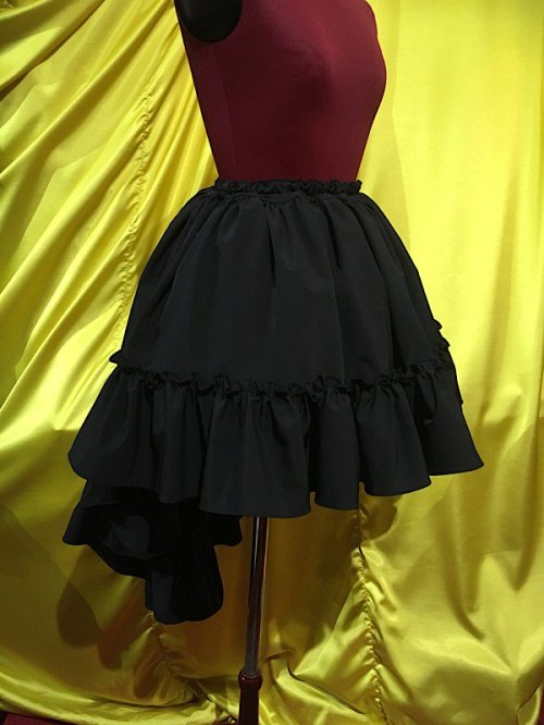 【MARBLE】マーブル 前短・後長ロングスカート:黒