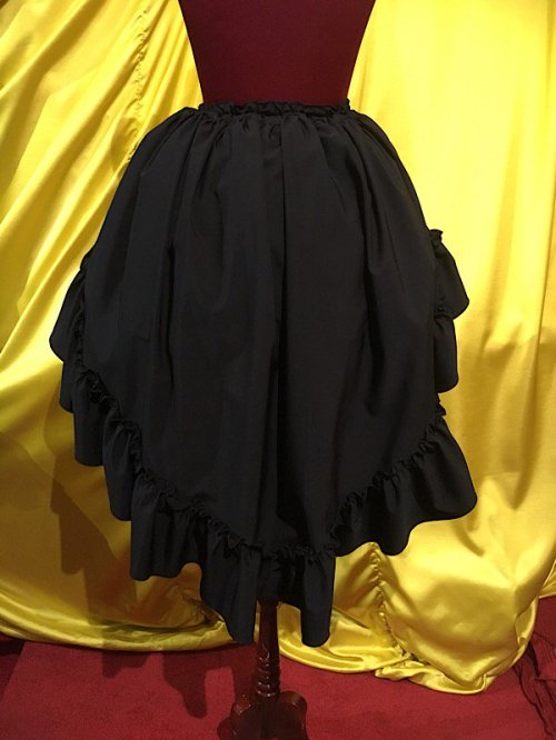 【MARBLE】マーブル 前短・後長ロングスカート:黒