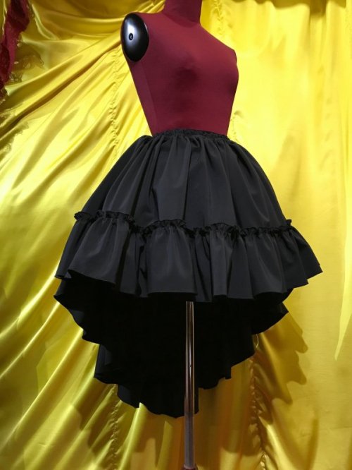 【MARBLE】マーブル ◆LLサイズ◆前短・後長ロングスカート:黒