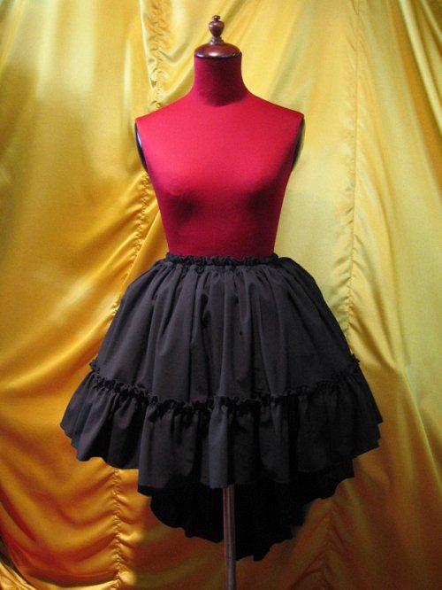 【MARBLE】マーブル ◆LLサイズ◆前短・後長ロングスカート:黒