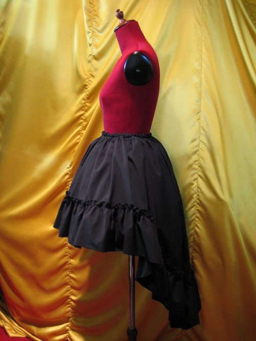 【MARBLE】マーブル ◆LLサイズ◆前短・後長ロングスカート:黒