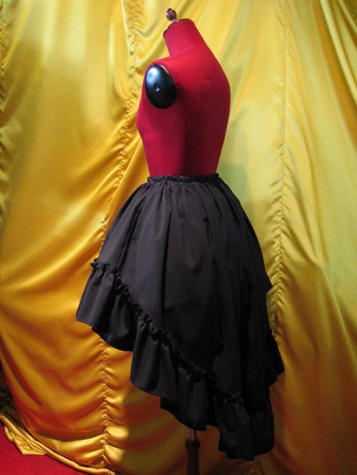 【MARBLE】マーブル ◆LLサイズ◆前短・後長ロングスカート:黒