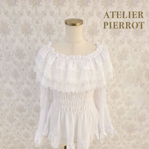 【ATELIER PIERROTShirring princess sleeve blouse