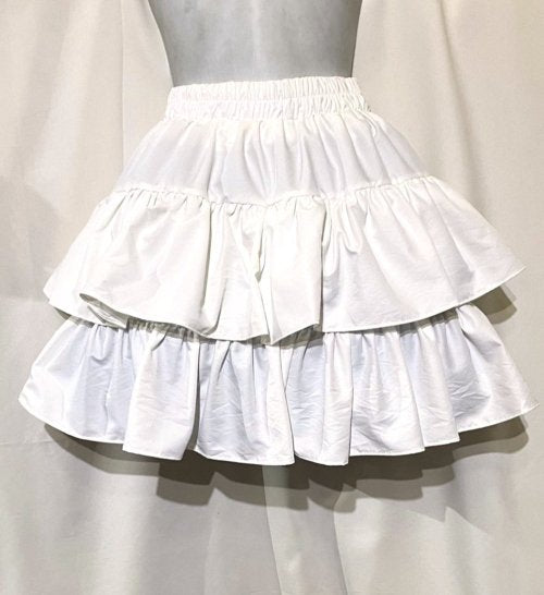 【MARBLE】マーブル 3段フリルティアードスカート:白