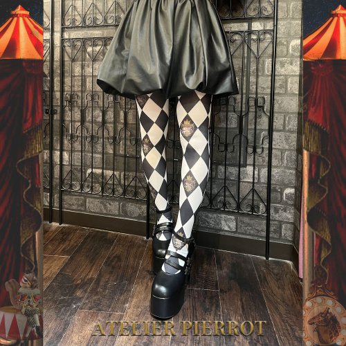 【ATELIER PIERROT】"Diamond Circus" Tights Black/Navy/Bordeaux