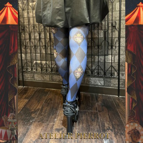 【ATELIER PIERROT】"Diamond Circus" Tights Black/Navy/Bordeaux