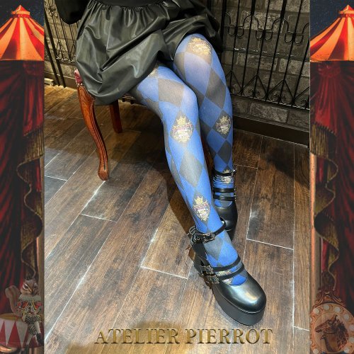 【ATELIER PIERROT】"Diamond Circus" Tights Black/Navy/Bordeaux