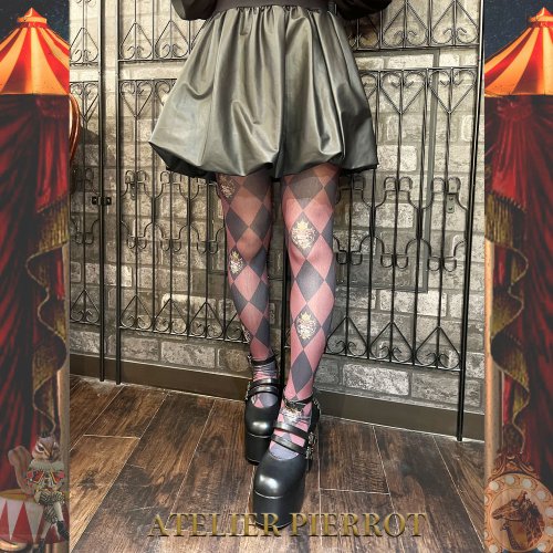 【ATELIER PIERROT】"Diamond Circus" Tights Black/Navy/Bordeaux