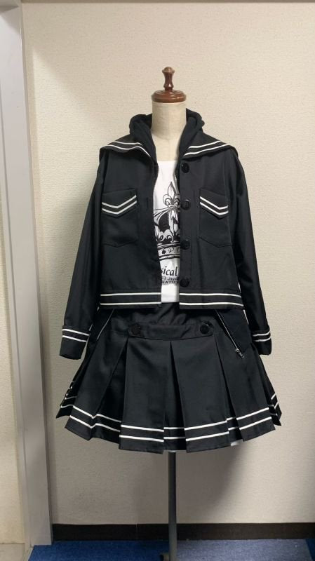 【Physical Drop】フィジカルドロップ セーラージャケット 黒×白ライン★サマーセール対象!!8月24日まで★