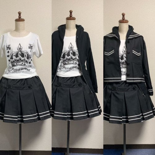 【Physical Drop】フィジカルドロップ セーラージャケット 黒×白ライン★サマーセール対象!!8月24日まで★