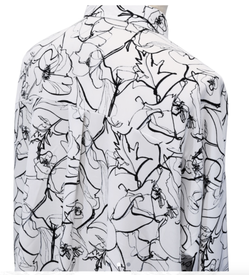 【MiDiom】ミディオム Drawing Flower Big Shirt White