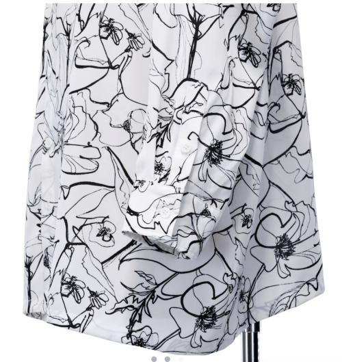 【MiDiom】ミディオム Drawing Flower Big Shirt White
