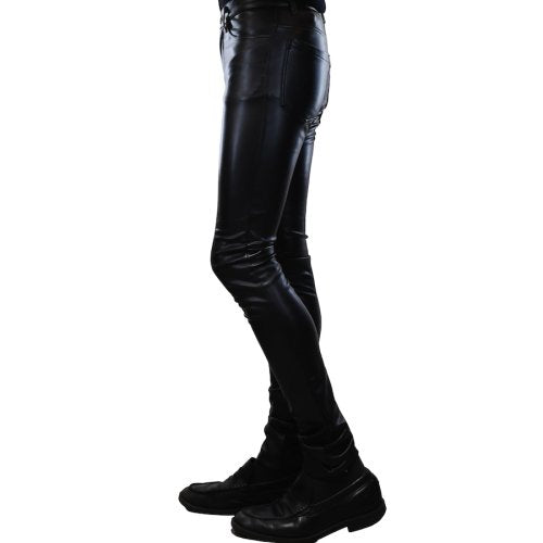 【MiDiom】ミディオム Synthetic Leather Stretch Skinny Black