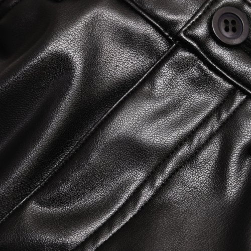 【MiDiom】ミディオム Synthetic Leather Stretch Skinny Black