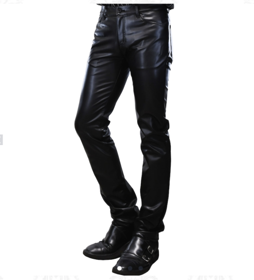 【MiDiom】ミディオム Synthetic Leather Straight Pants Black