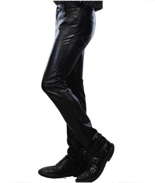 【MiDiom】ミディオム Synthetic Leather Straight Pants Black