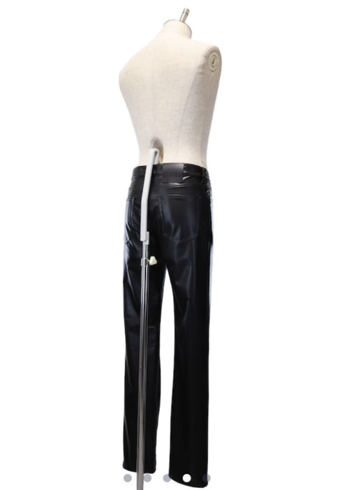 【MiDiom】ミディオム Synthetic Leather Straight Pants Black