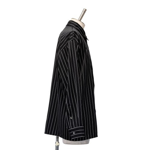 【MiDiom】ミディオム Stripe Big Shirt Black