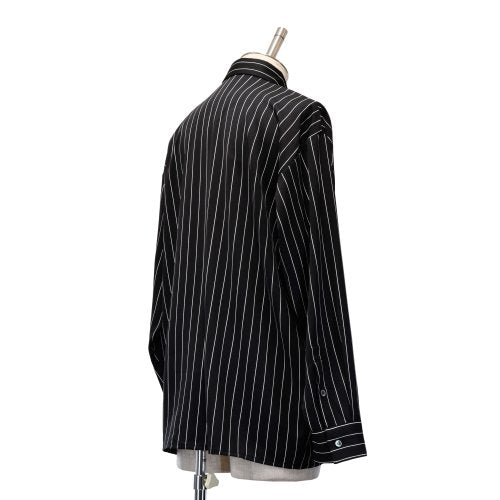 【MiDiom】ミディオム Stripe Big Shirt Black
