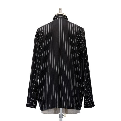 【MiDiom】ミディオム Stripe Big Shirt Black