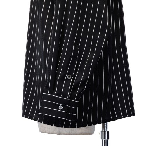 【MiDiom】ミディオム Stripe Big Shirt Black