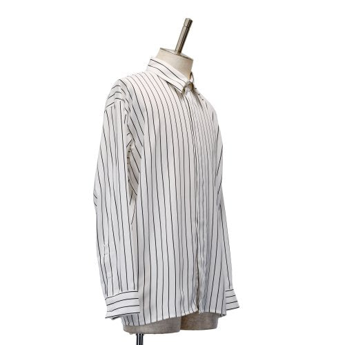【MiDiom】ミディオム Stripe Big Shirt White