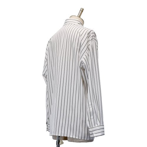 【MiDiom】ミディオム Stripe Big Shirt White
