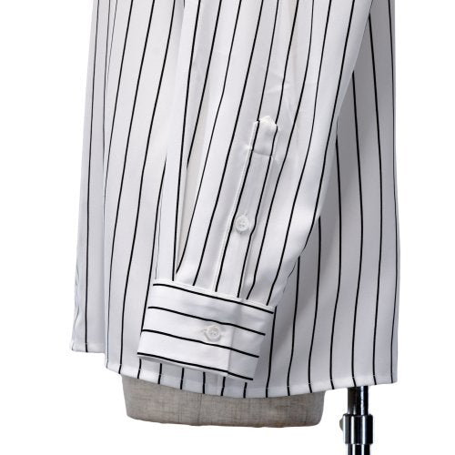 【MiDiom】ミディオム Stripe Big Shirt White