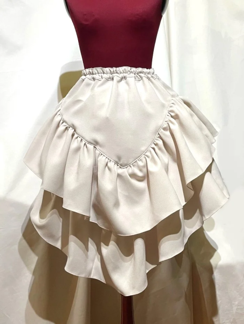 【MARBLE】マーブル アシンメトリー前ロングスカート:ベージュ