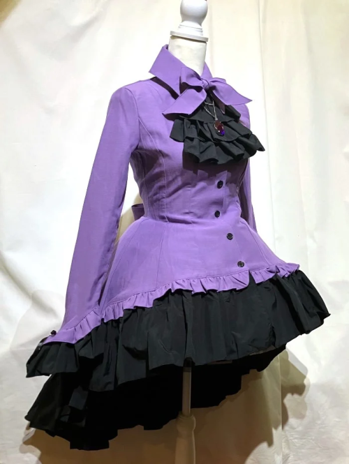 marble　マーブル ゴシック調ダイヤカットタイ付きブラウス型ワンピース　黒赤 ◇受注商品◇ゴシック調ダイヤカットタイ付きブラウス型ワンピース：赤