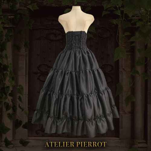 【ATELIER PIERROT】 Long Corset Skirt Black