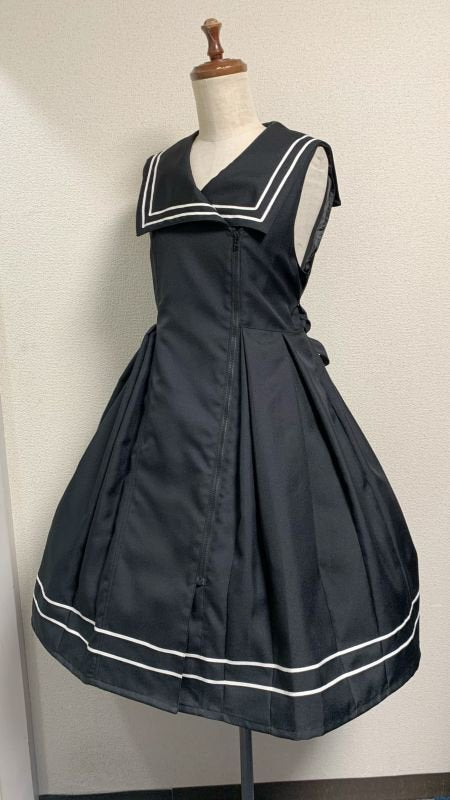 【Physical Drop】フィジカルドロップ セーラージップJSK・黒×白ライン