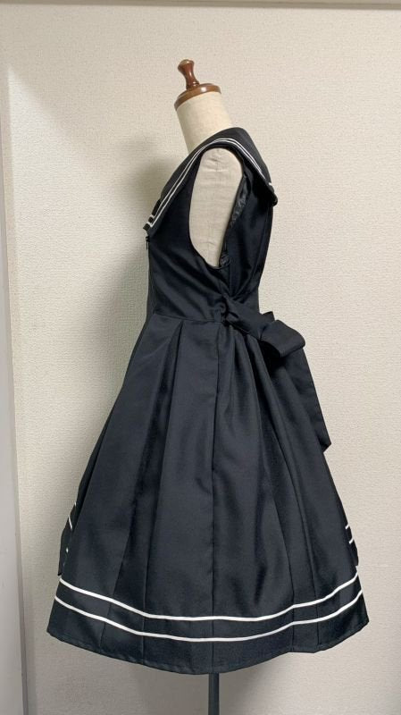 【Physical Drop】フィジカルドロップ セーラージップJSK・黒×白ライン