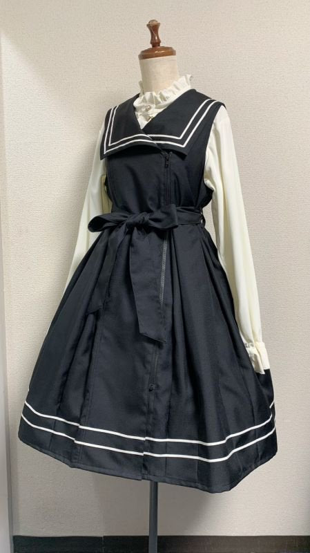 【Physical Drop】フィジカルドロップ セーラージップJSK・黒×白ライン