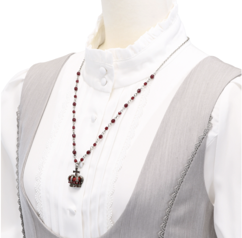 【Sheglit】シェグリット "Noble"クラウンネックレス/シルバー ホワイト/ボルドー/グリーン/ネイビー/パープル/ブラック