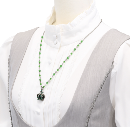 【Sheglit】シェグリット "Noble"クラウンネックレス/シルバー ホワイト/ボルドー/グリーン/ネイビー/パープル/ブラック