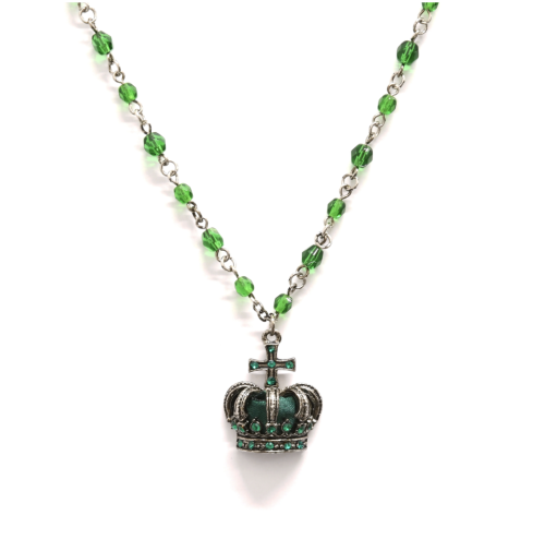 【Sheglit】シェグリット "Noble"クラウンネックレス/シルバー ホワイト/ボルドー/グリーン/ネイビー/パープル/ブラック