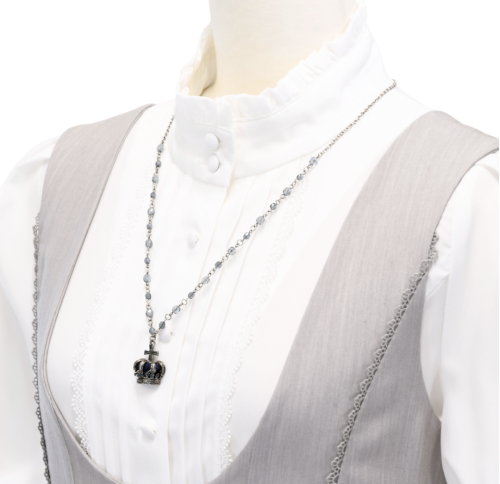 【Sheglit】シェグリット "Noble"クラウンネックレス/シルバー ホワイト/ボルドー/グリーン/ネイビー/パープル/ブラック